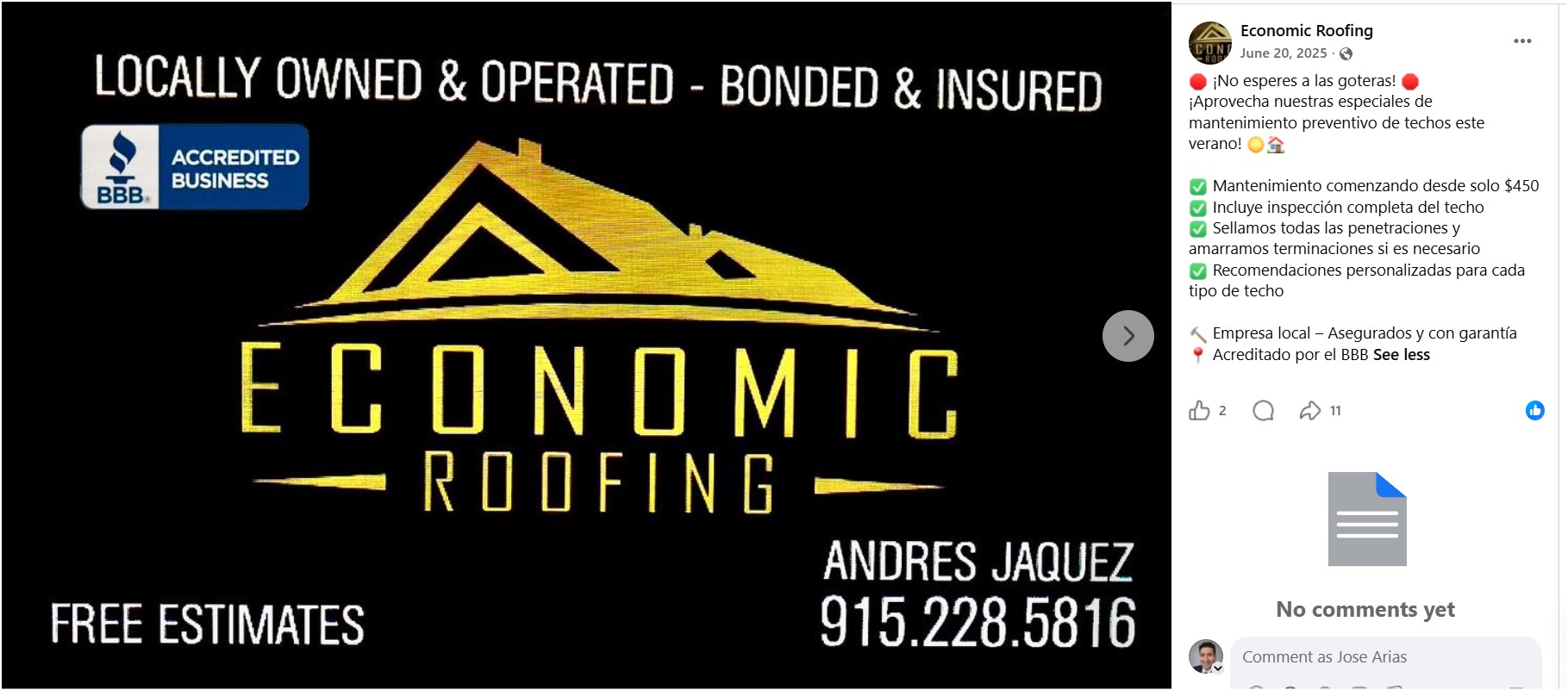 Economic Roofing logo